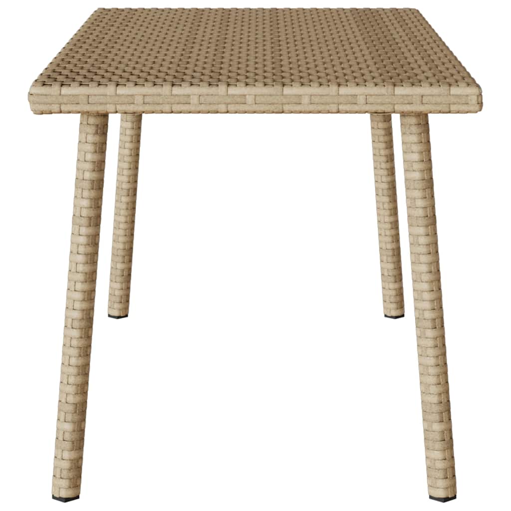 Vrtni stolić za kavu pravokutni bež 80x40x37 cm poliratan
