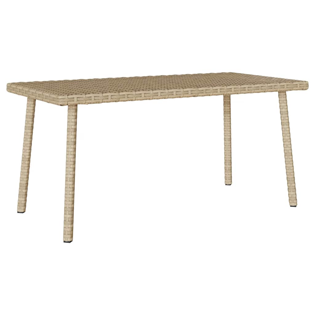Vrtni stolić za kavu pravokutni bež 80x40x37 cm poliratan
