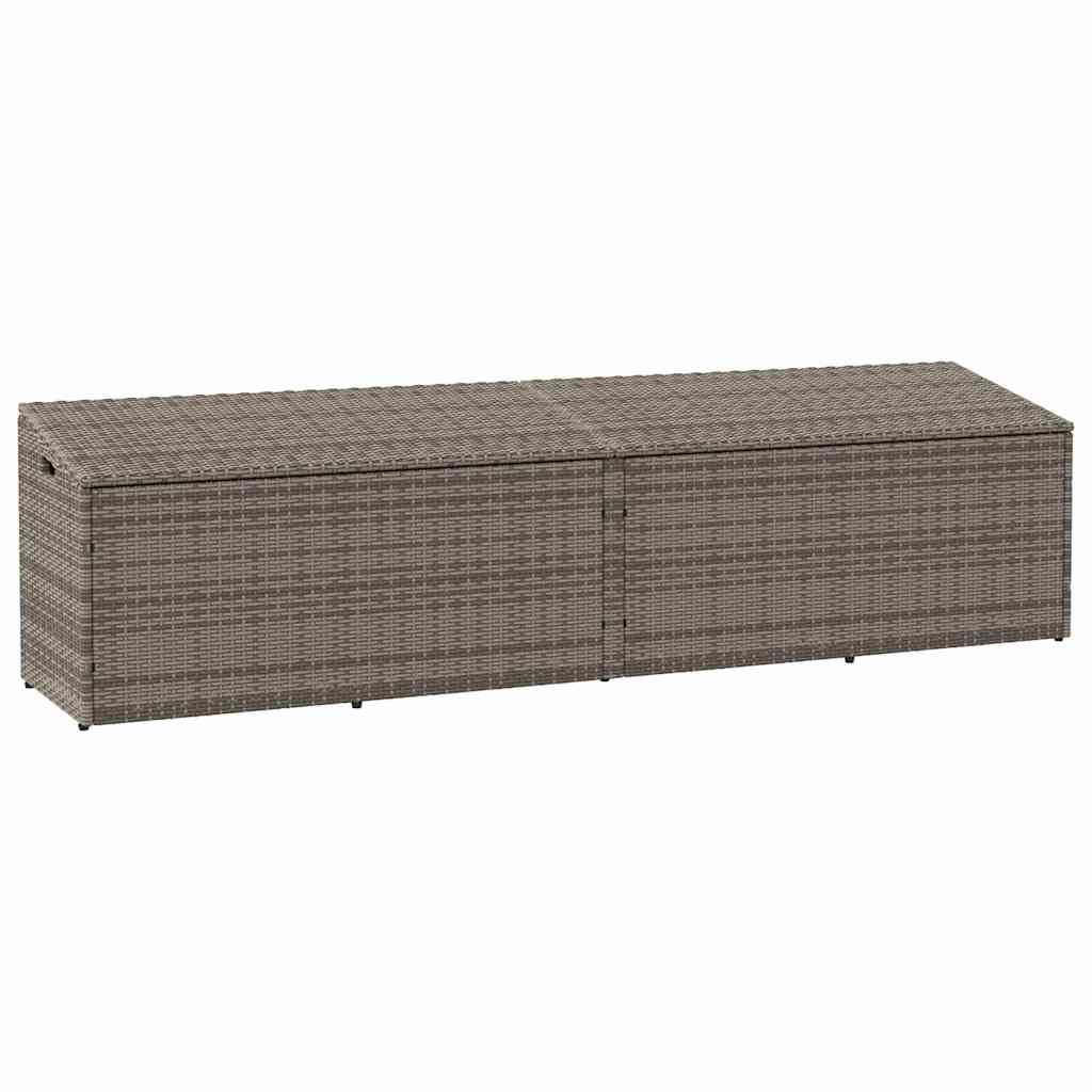 Vrtna kutija za pohranu siva 220x50x58 cm poli ratan
