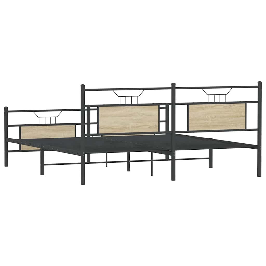 Metalni okvir kreveta bez madraca boja hrasta sonome 160x200 cm