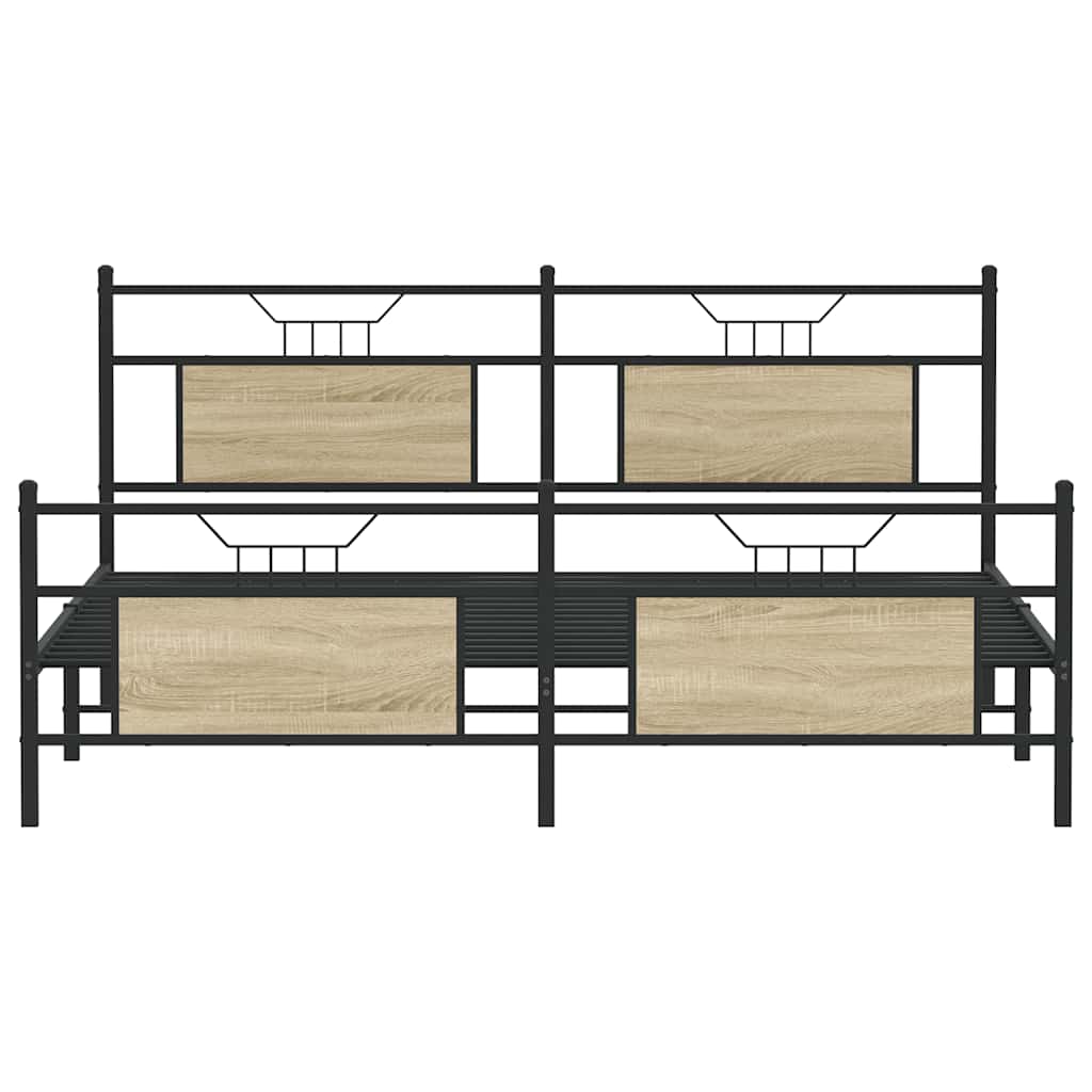Metalni okvir kreveta bez madraca boja hrasta sonome 180x200 cm