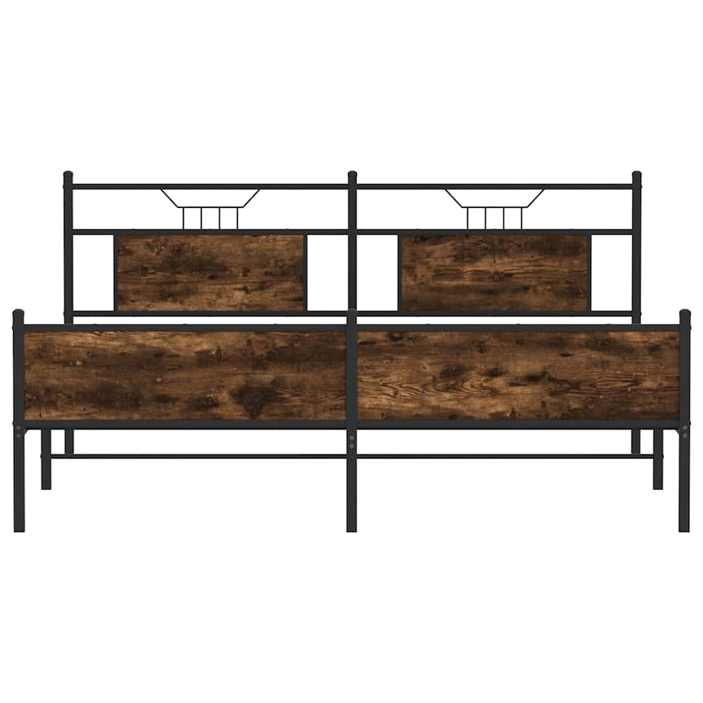 Metalni okvir kreveta bez madraca boja hrasta 183x213 cm