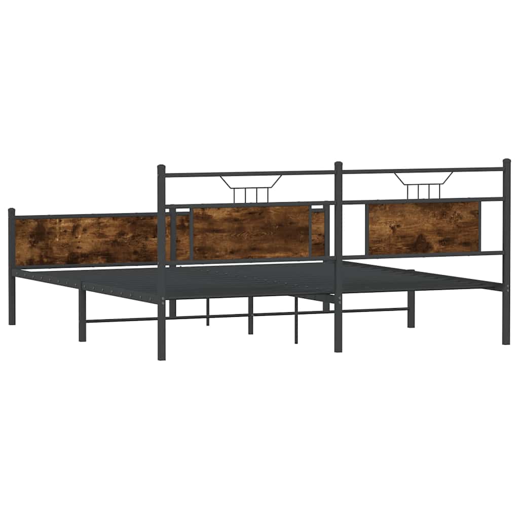 Metalni okvir kreveta bez madraca boja hrasta 183x213 cm