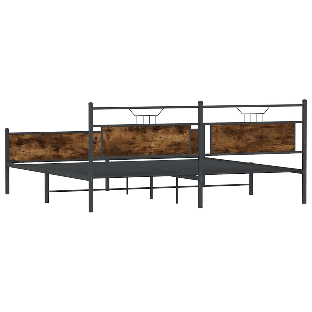 Metalni okvir kreveta bez madraca boja hrasta 200x200 cm