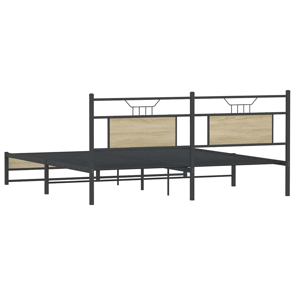 Metalni okvir kreveta bez madraca boja hrasta sonome 180x200 cm