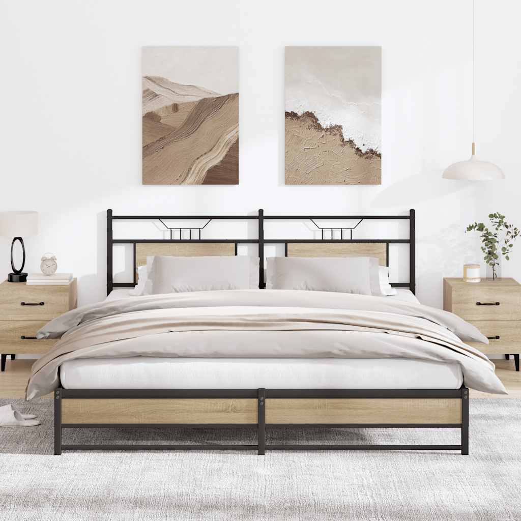 Metalni okvir kreveta bez madraca boja hrasta sonome 180x200 cm