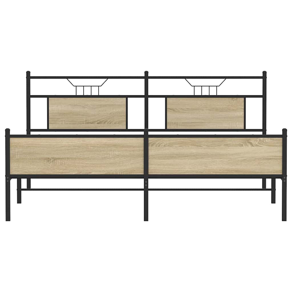 Metalni okvir kreveta bez madraca boja hrasta sonome 180x200 cm