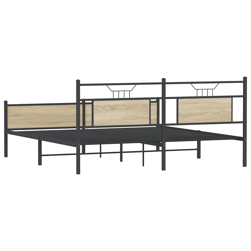 Metalni okvir kreveta bez madraca boja hrasta sonome 180x200 cm