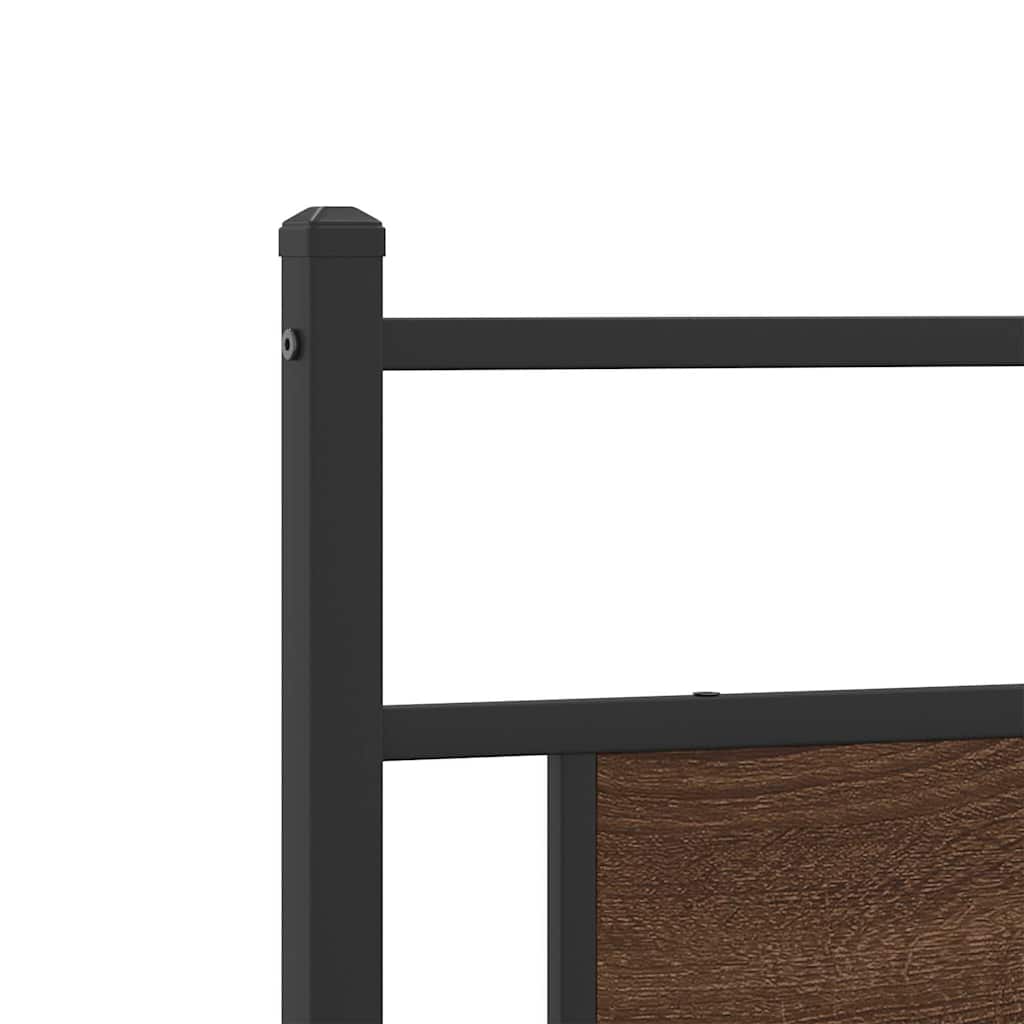 Metalni okvir kreveta bez madraca smeđa boja hrasta 200x200 cm