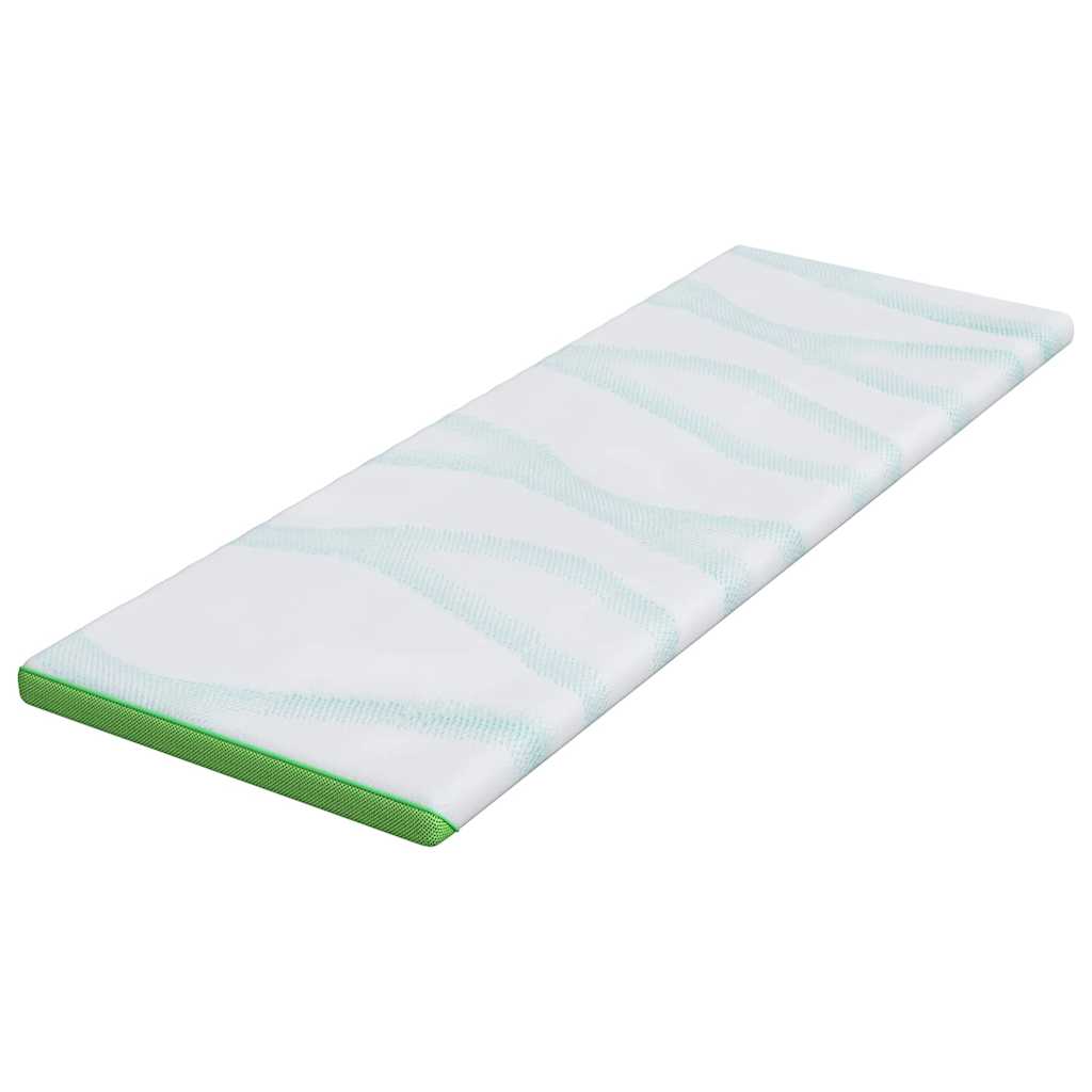 Nadmadrac Bijela i zelena 70 x 200 cm Jakard tkanina