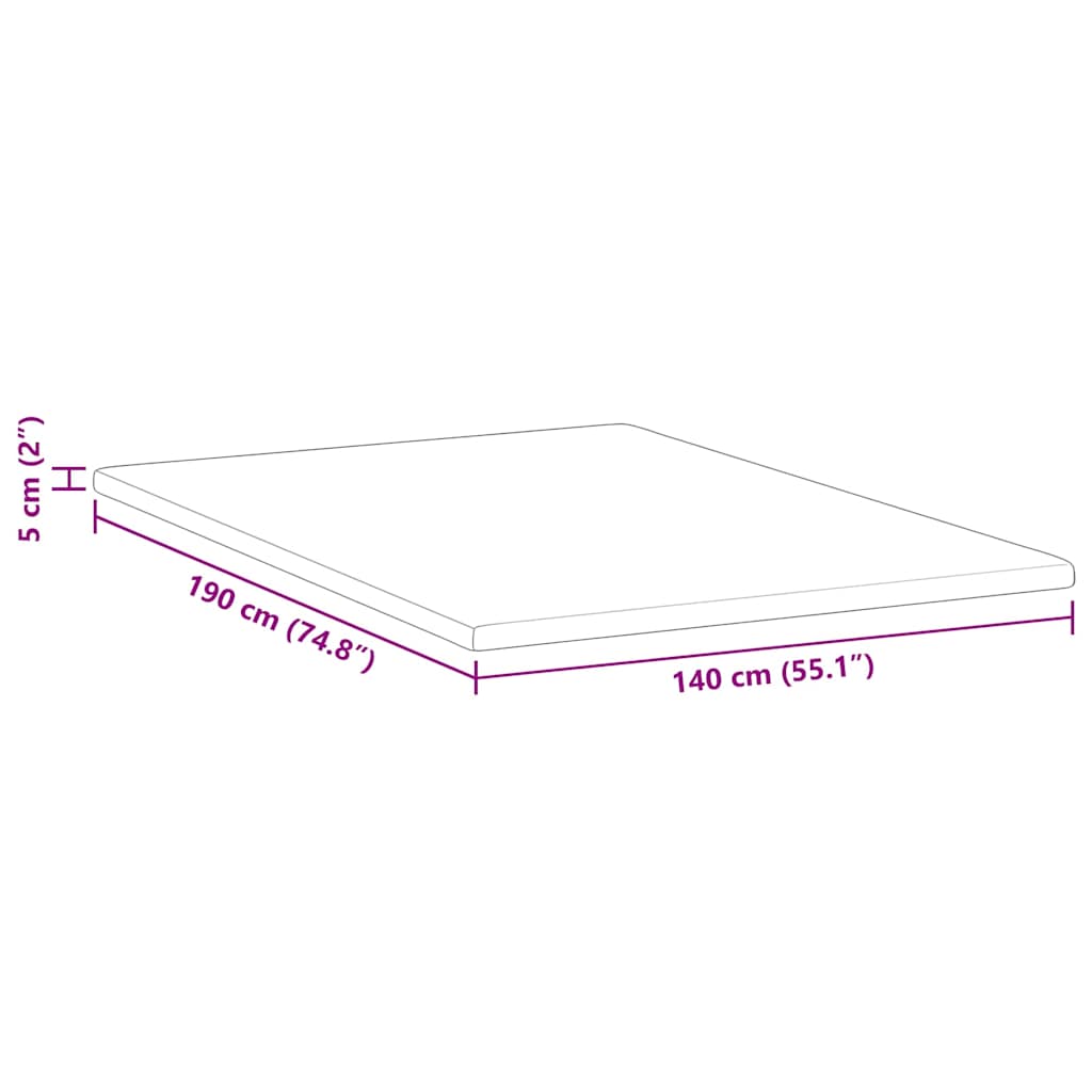 Nadmadrac od memorijske pjene 140 x 190 cm Thick Mekano Bijela