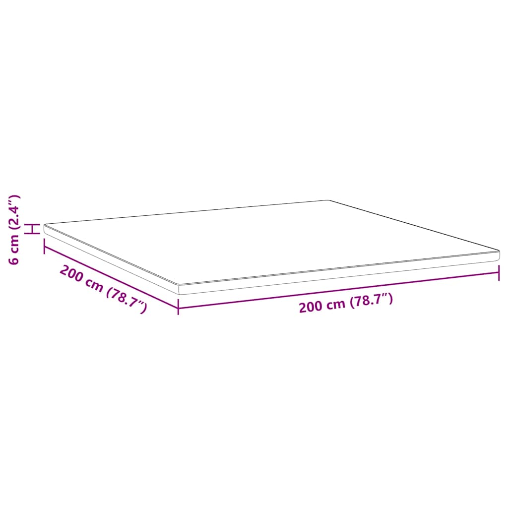 Nadmadrac Bijelo 200 x 200 cm Žakar tkanina