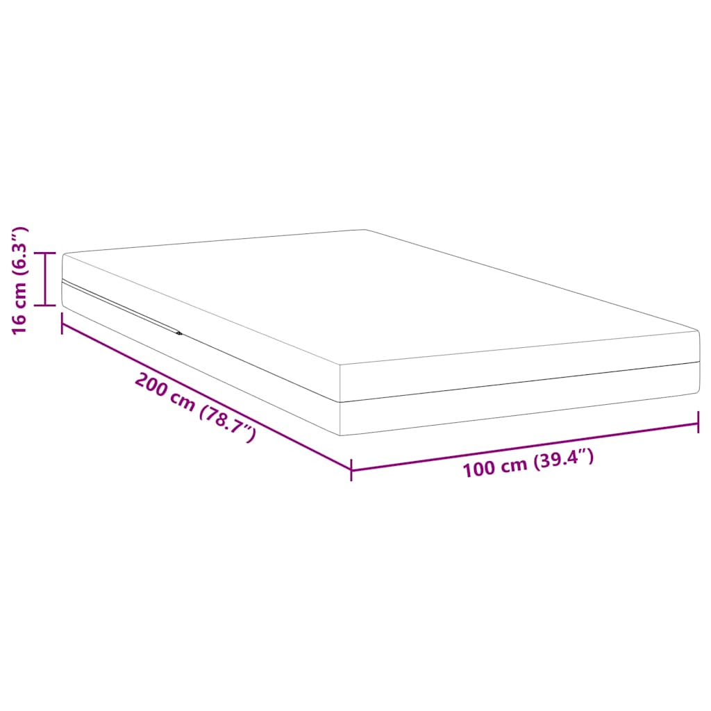 Madrac Srednje tvrdo 100 x 200 cm Bijelo