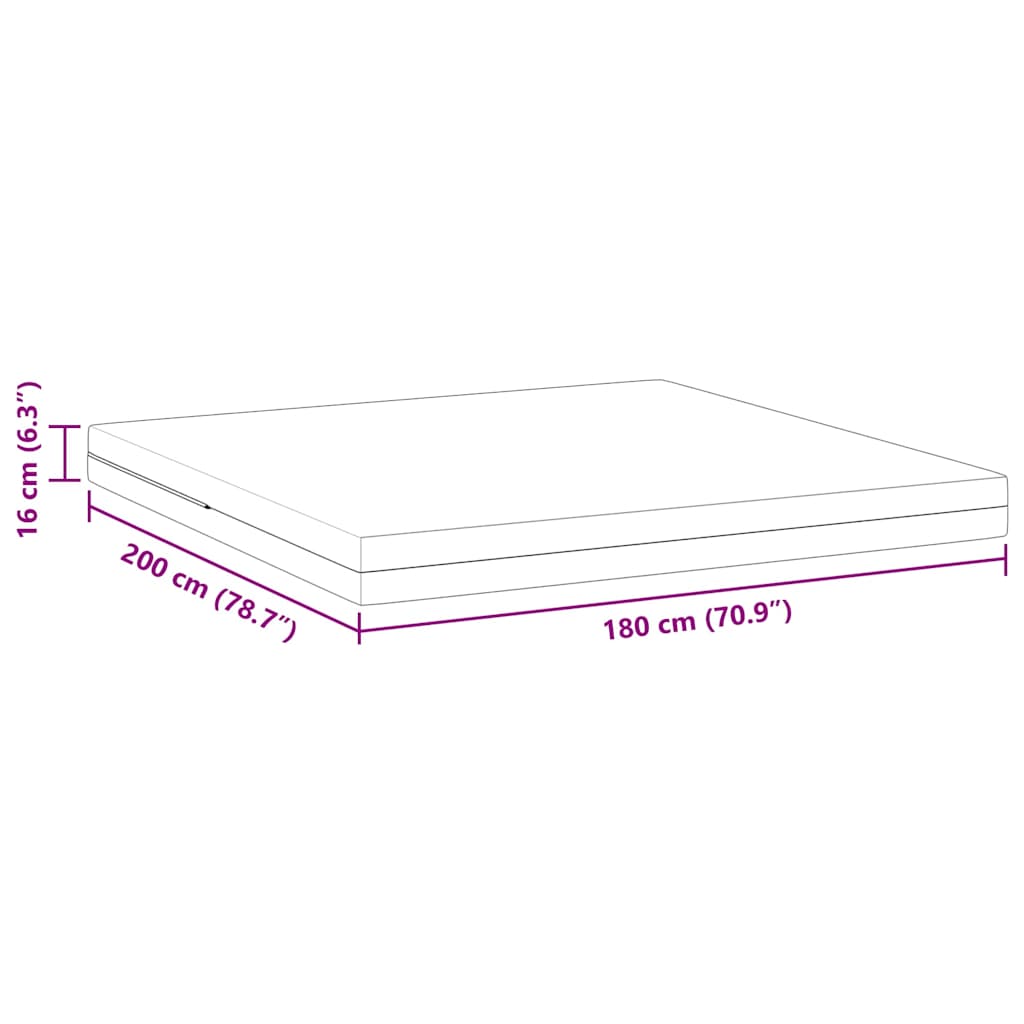 Madrac Srednje tvrdo 180 x 200 cm Bijelo