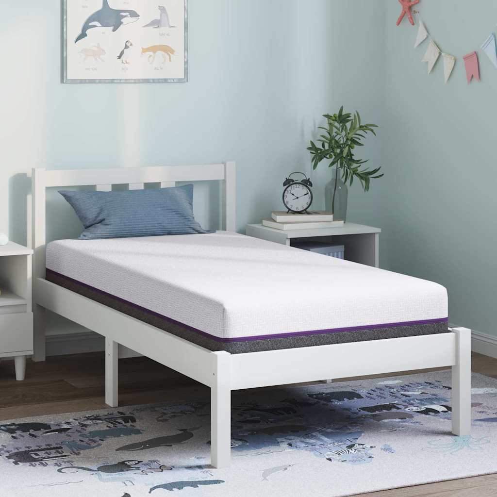 Madrac Bijela i siva 80 x 160 cm Žakar tkanina