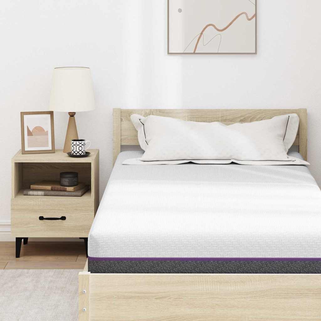 Madrac Bijela i siva 90 x 190 cm Žakar tkanina