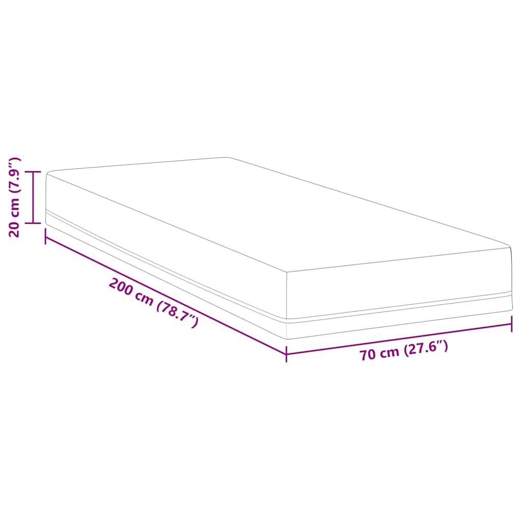 Madrac Bijela i Plava 70 x 200 cm Žakar tkanina