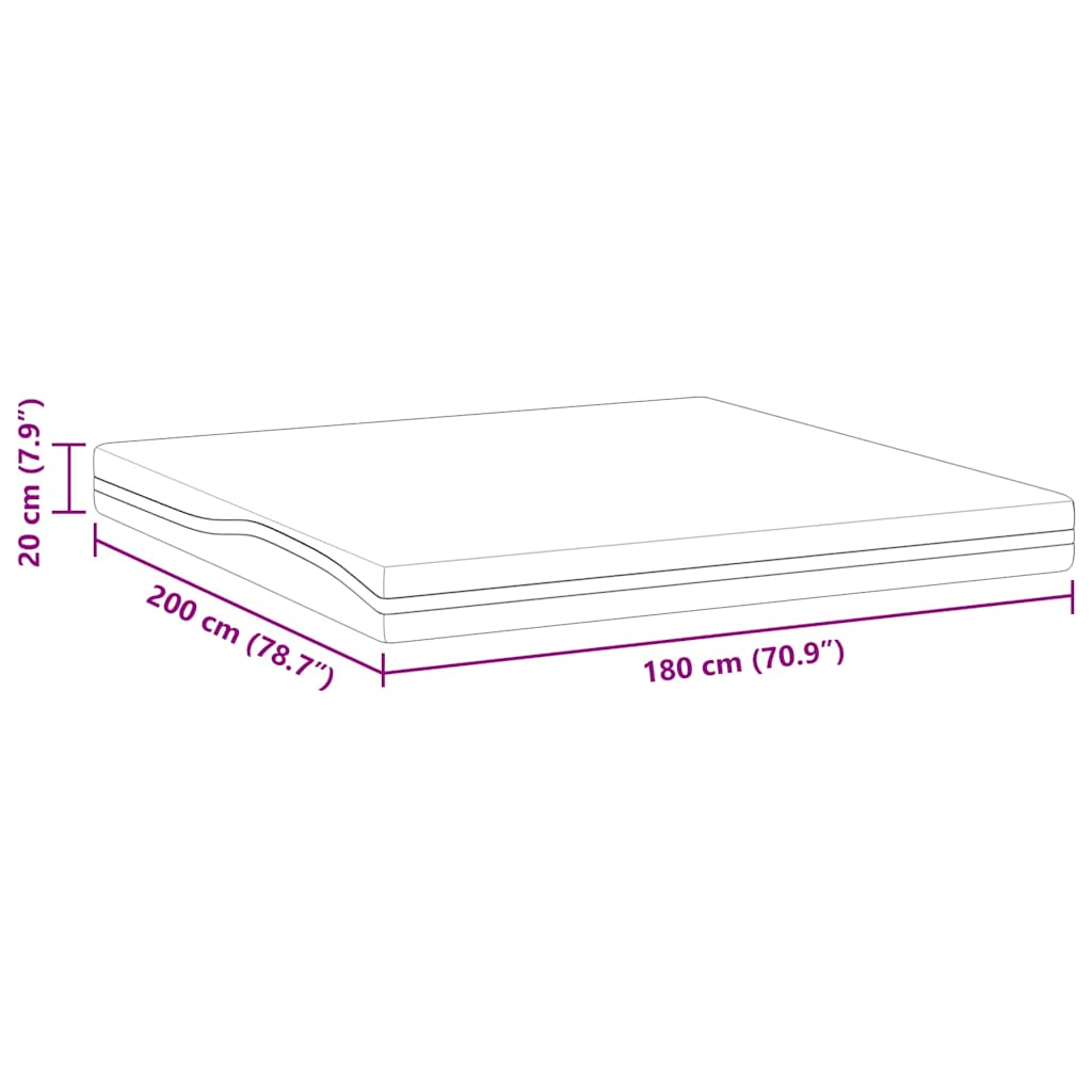 Madrac Bijela i crna 180 x 200 cm Žakar tkanina
