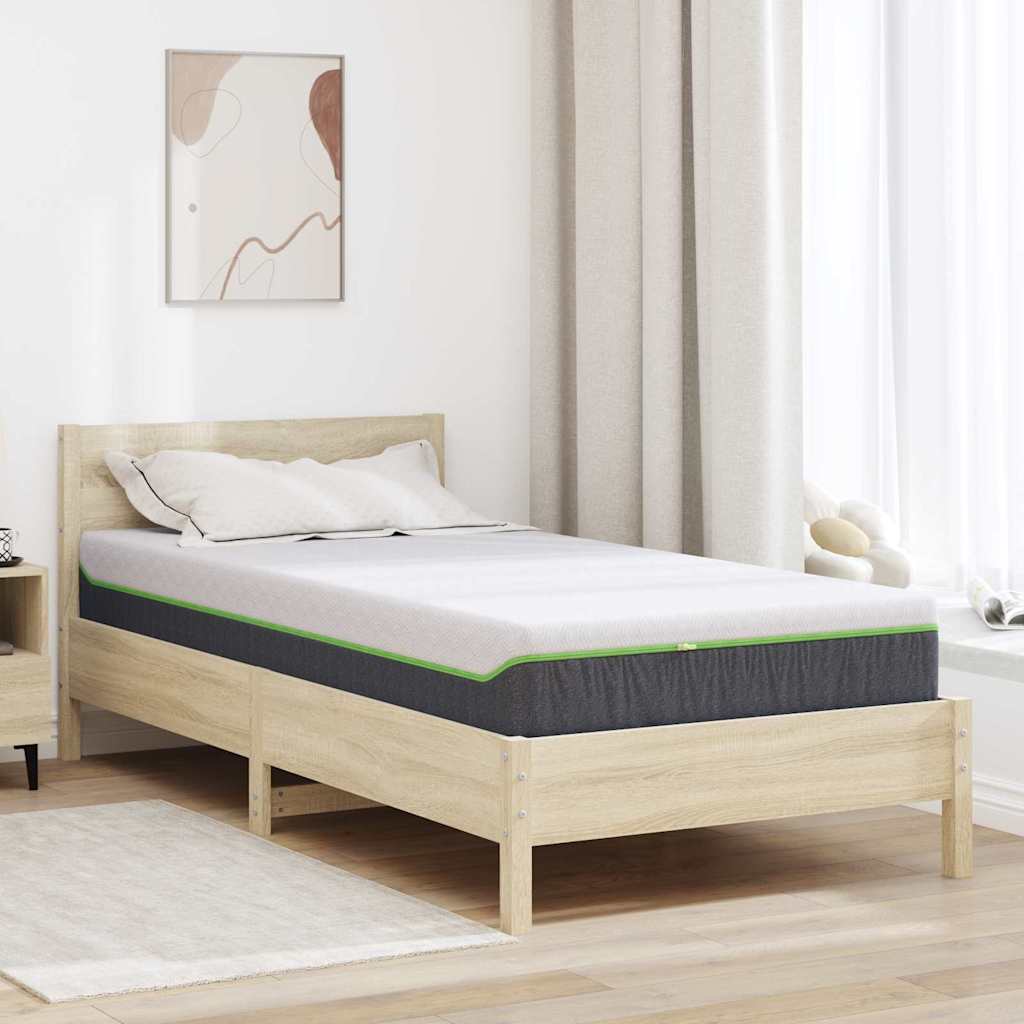 Madrac Bijela i siva 90 x 190 cm Žakar tkanina