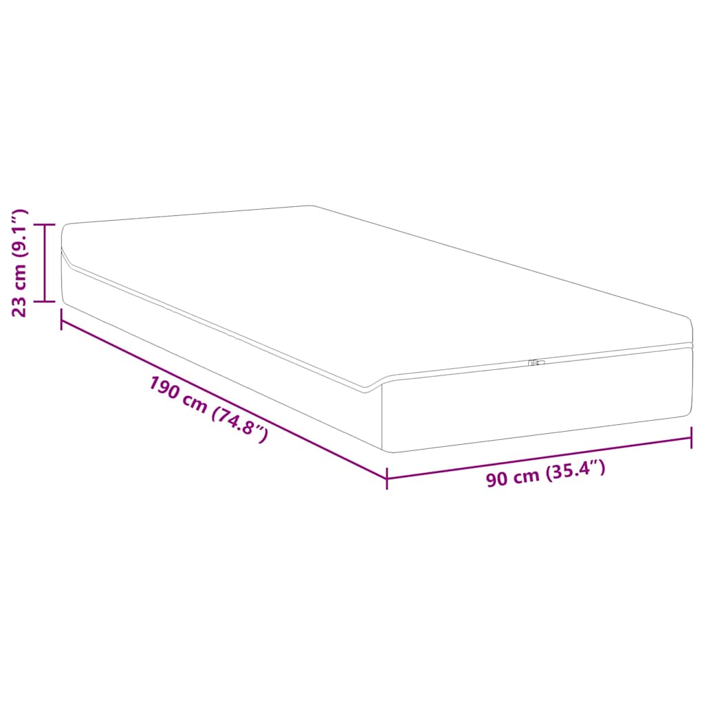 Madrac Bijela i siva 90 x 190 cm Žakar tkanina