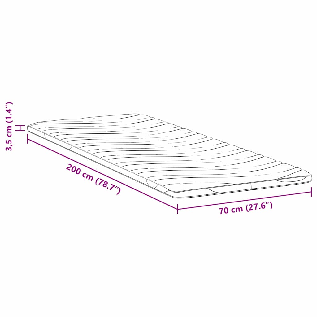 Nadmadrac Bijelo 70 x 200 cm Pleteno platno