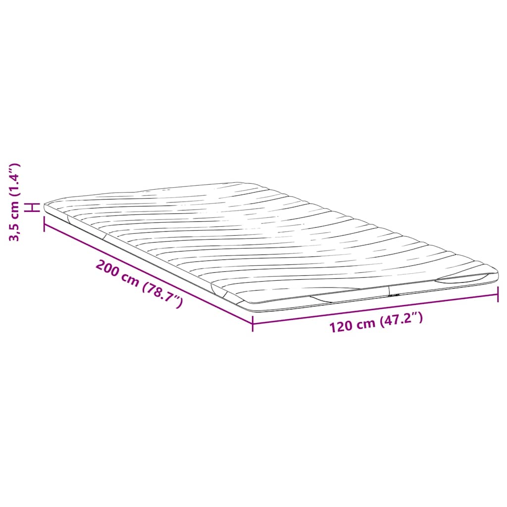 Nadmadrac Bijelo 120 x 200 cm Pleteno platno