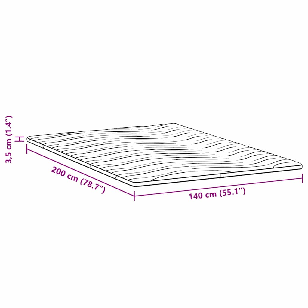 Nadmadrac Bijelo 140 x 200 cm Pleteno platno