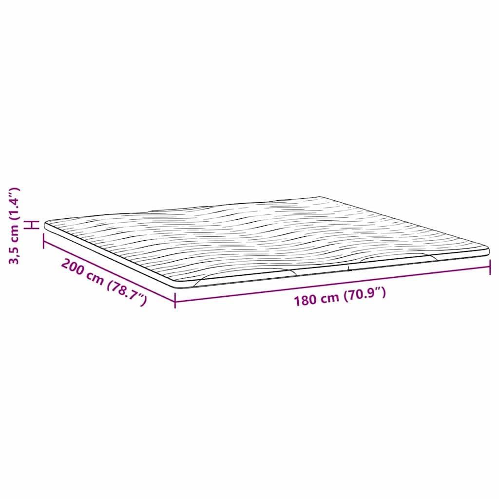 Nadmadrac Bijelo 180 x 200 cm Pleteno platno