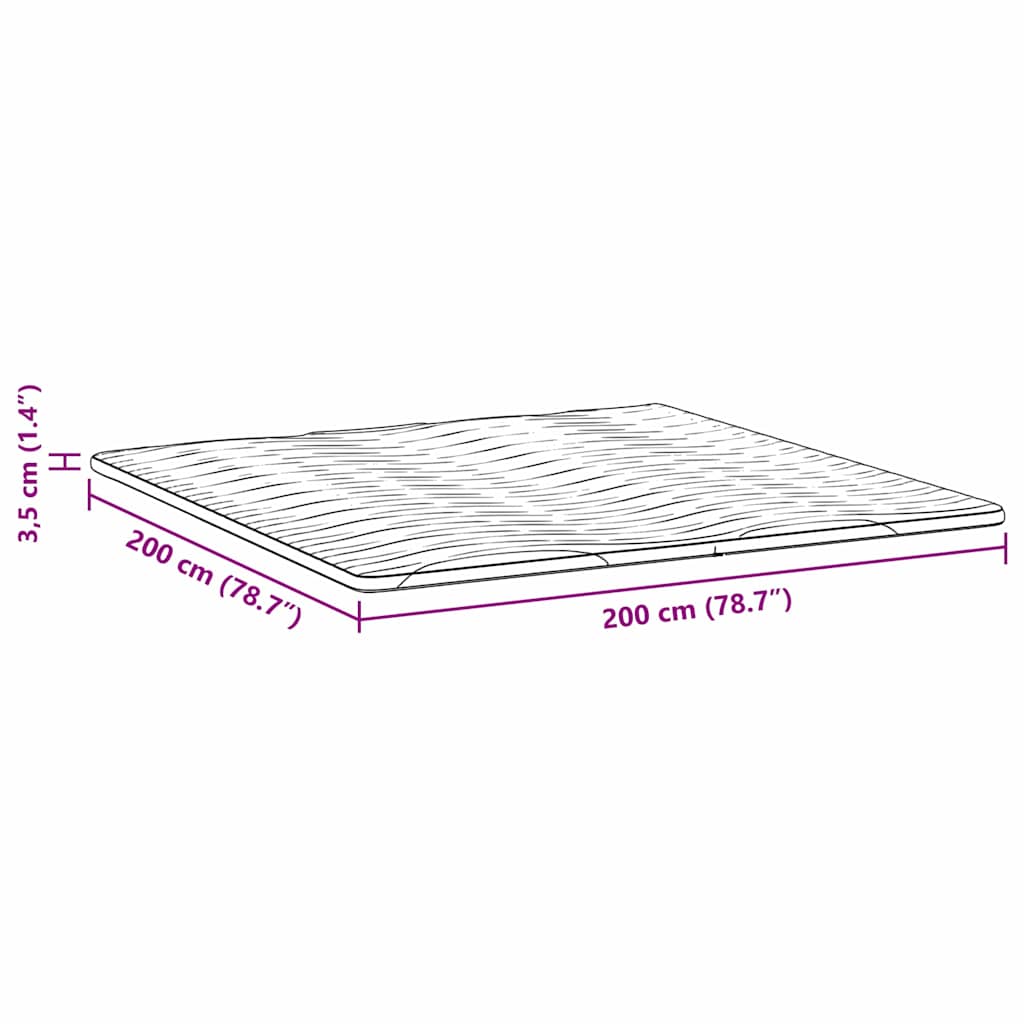 Nadmadrac Bijelo 200 x 200 cm Pleteno platno
