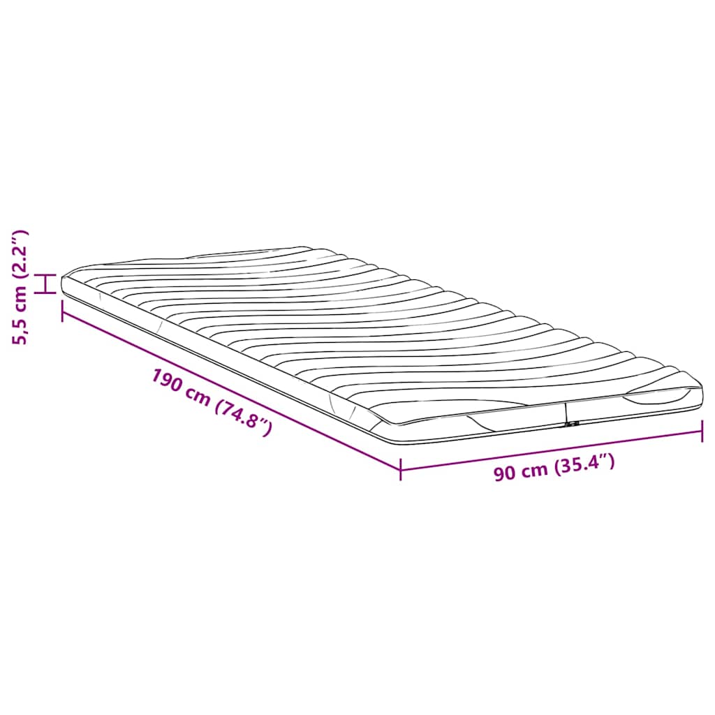 Nadmadrac Bijelo 90 x 190 cm Pleteno platno