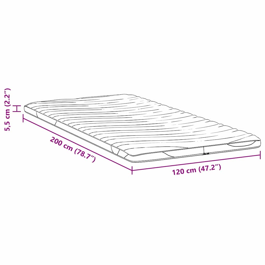 Nadmadrac Bijelo 120 x 200 cm Pleteno platno