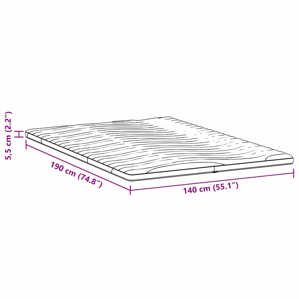 Nadmadrac Bijelo 140 x 190 cm Pleteno platno