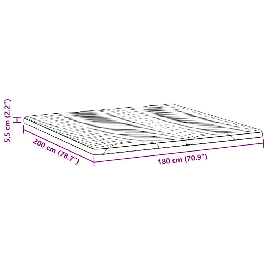 Nadmadrac Bijelo 180 x 200 cm Pleteno platno