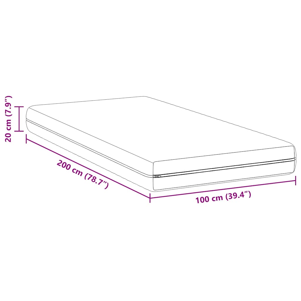 Madrac Bijeli 100 x 200 cm Pocket opruga