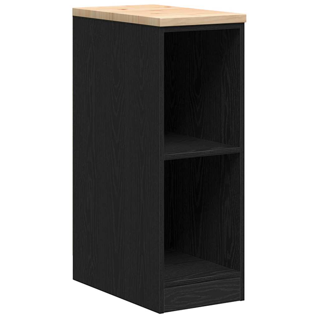 Garažni ormar za odlaganje crni 30x51x85 cm masivne borovine