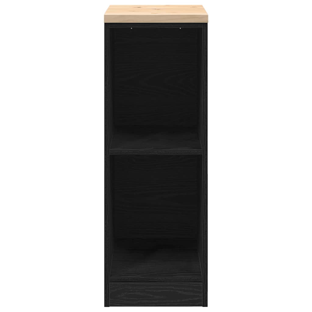Garažni ormar za odlaganje crni 30x51x85 cm masivne borovine