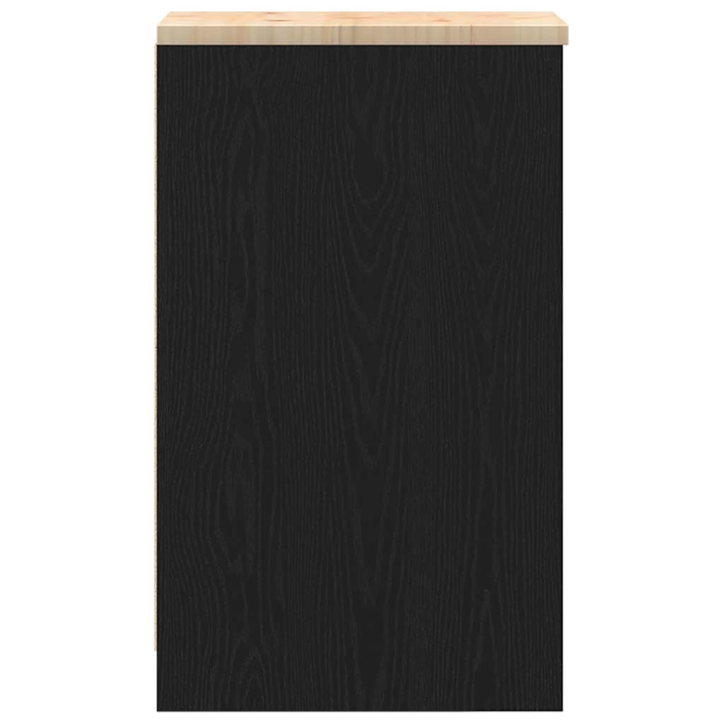 Garažni ormar za odlaganje crni 30x51x85 cm masivne borovine