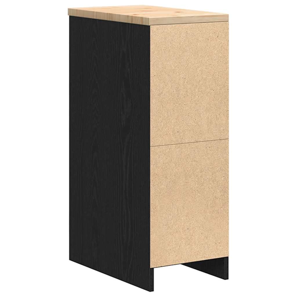 Garažni ormar za odlaganje crni 30x51x85 cm masivne borovine