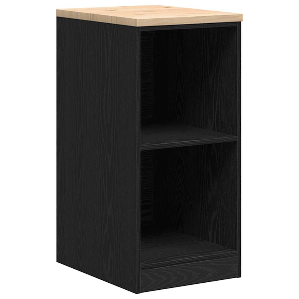 Garažni ormar za odlaganje crni 40x51x85 cm masivne borovine