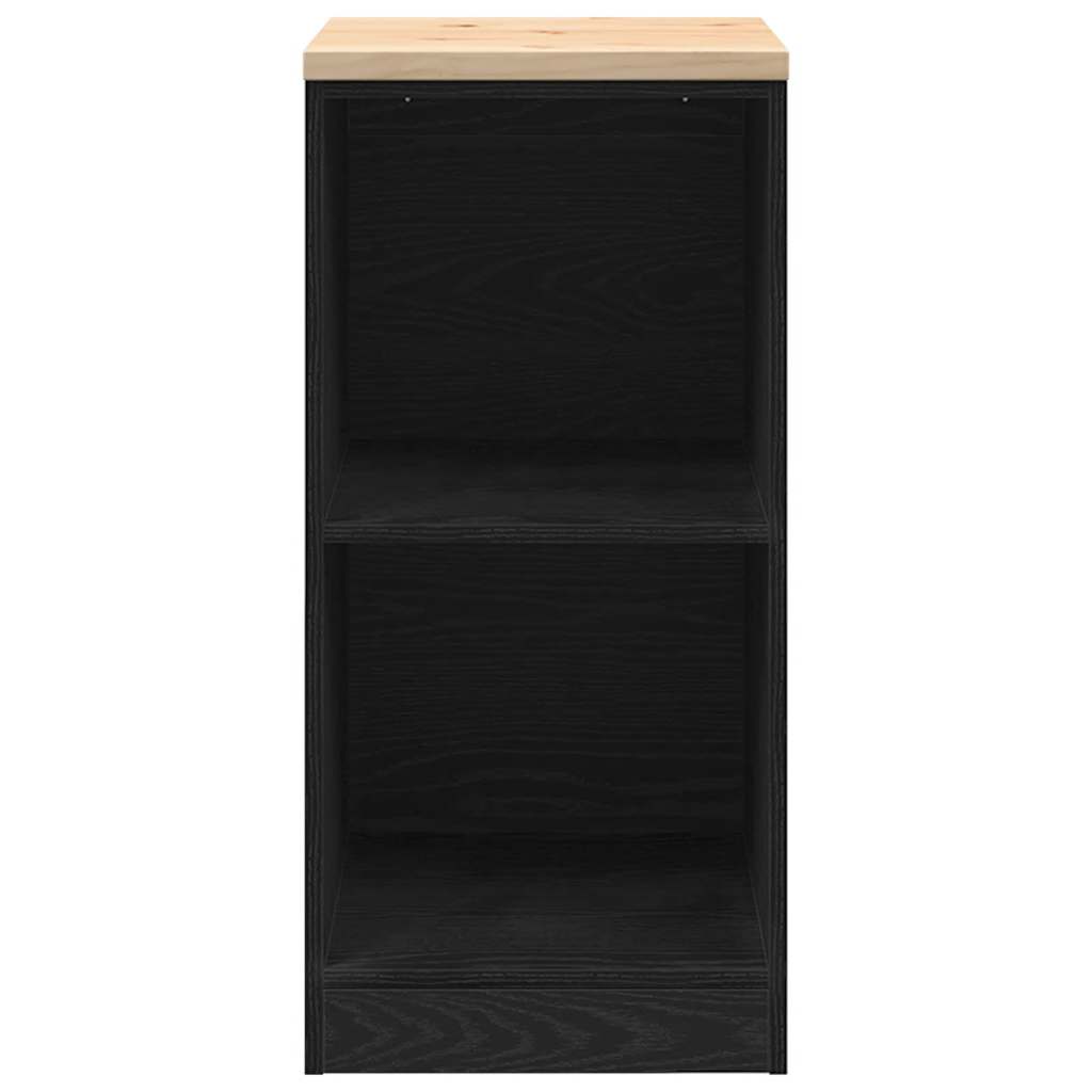Garažni ormar za odlaganje crni 40x51x85 cm masivne borovine