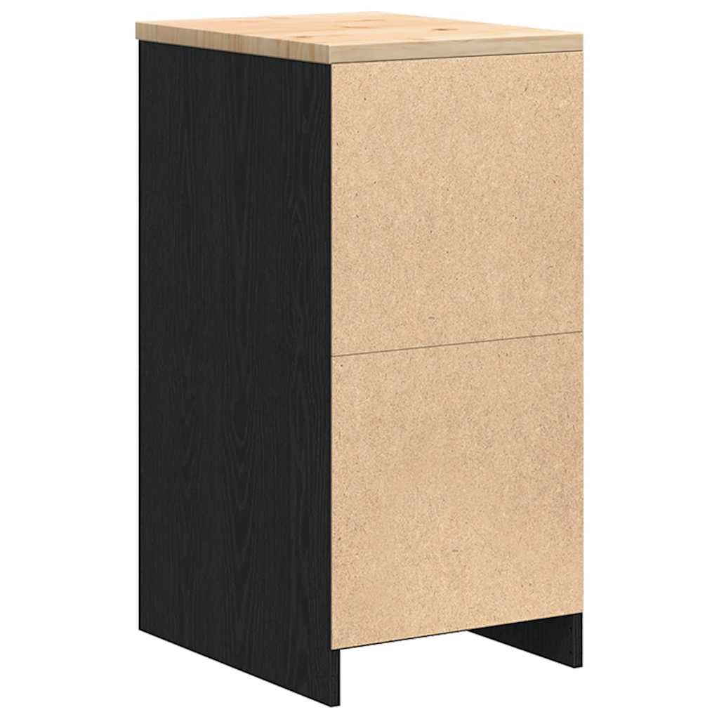 Garažni ormar za odlaganje crni 40x51x85 cm masivne borovine