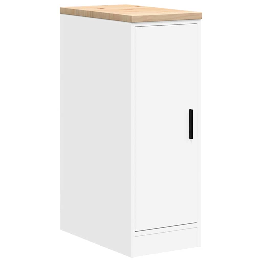 Garažni ormar za odlaganje bijeli 30x51x85 cm masivne borovine