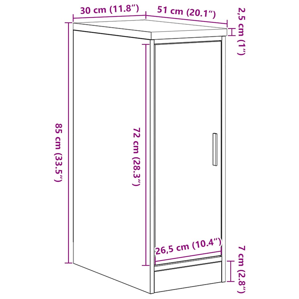 Garažni ormar za odlaganje bijeli 30x51x85 cm masivne borovine