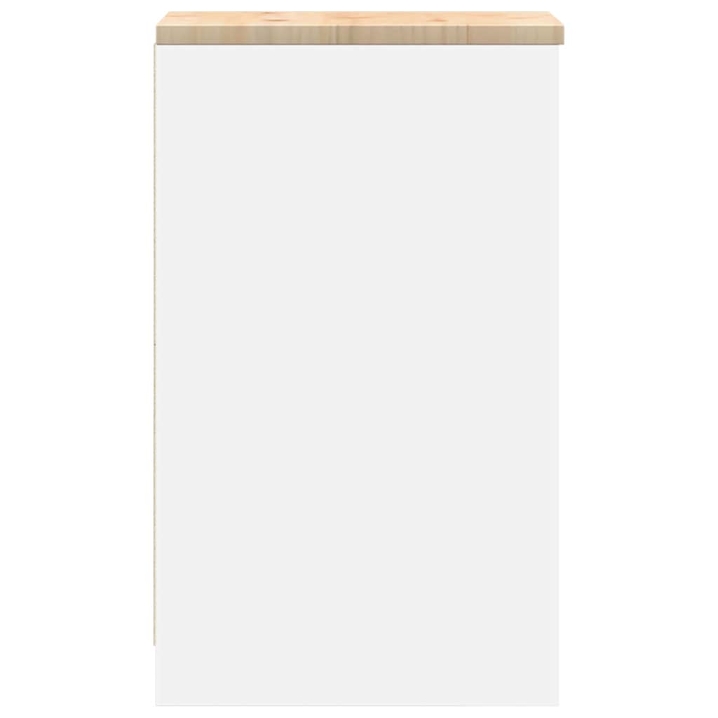 Garažni ormar za odlaganje bijeli 30x51x85 cm masivne borovine