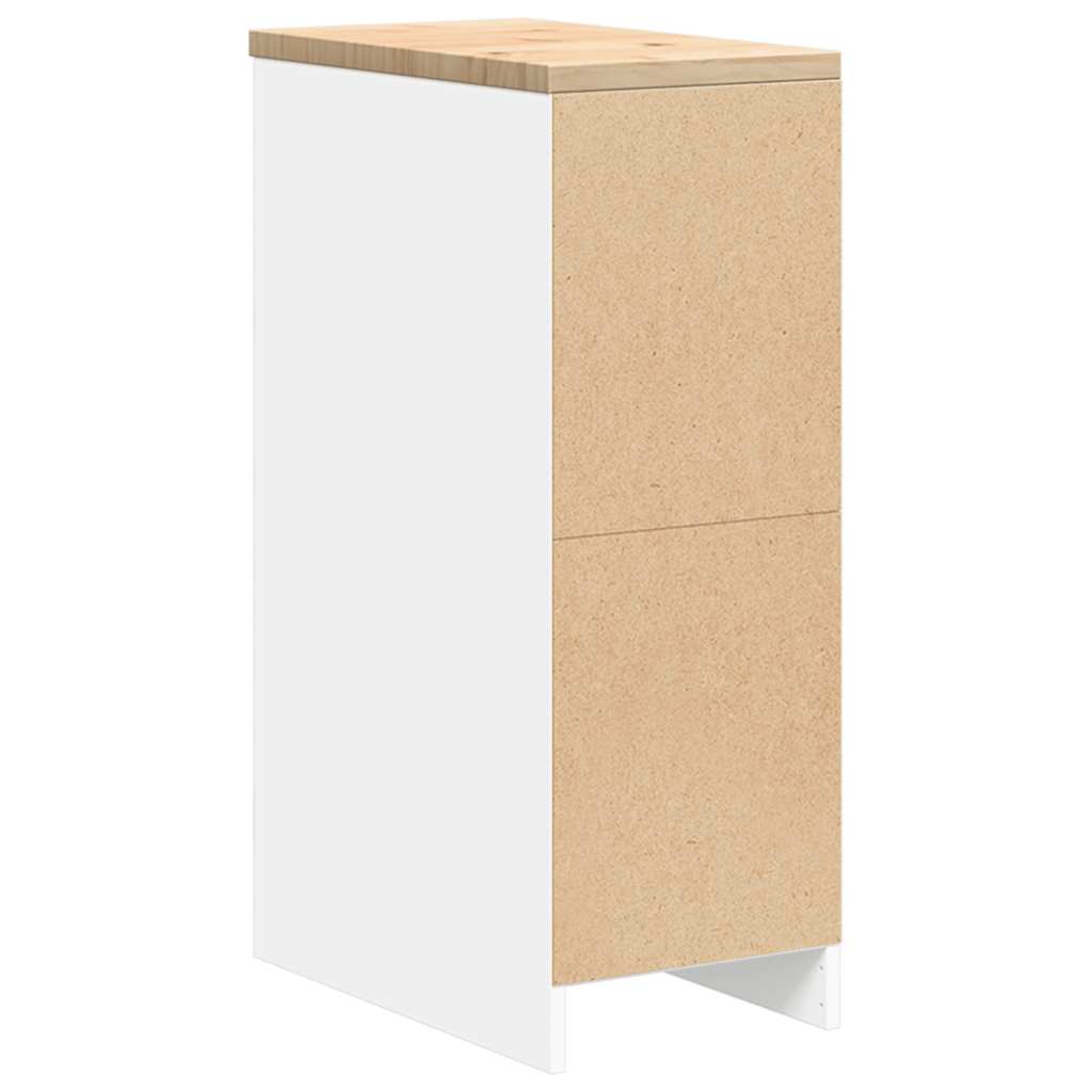 Garažni ormar za odlaganje bijeli 30x51x85 cm masivne borovine