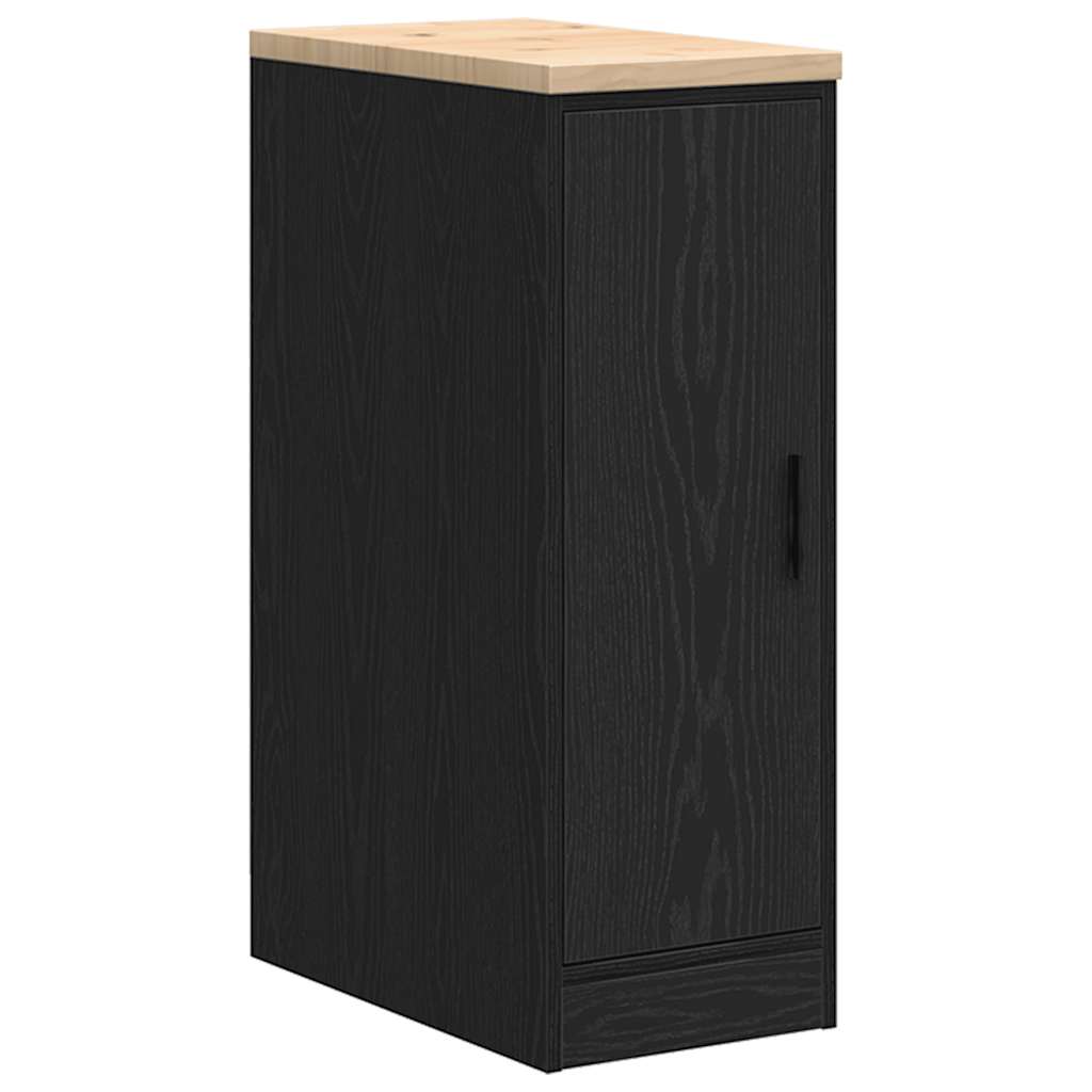 Garažni ormar za odlaganje crni 30x51x85 cm masivne borovine