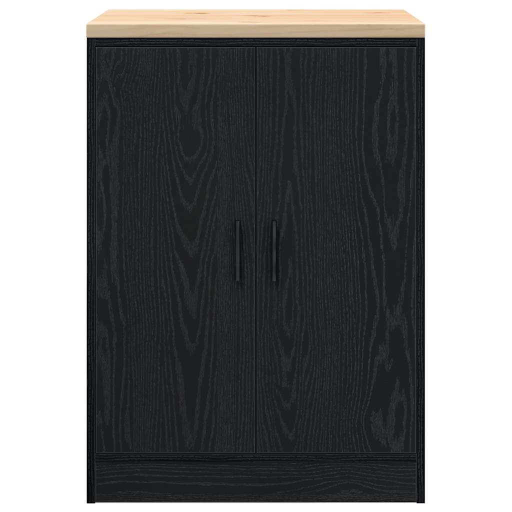 Garažni ormar za odlaganje crni 60x51x85 cm masivne borovine