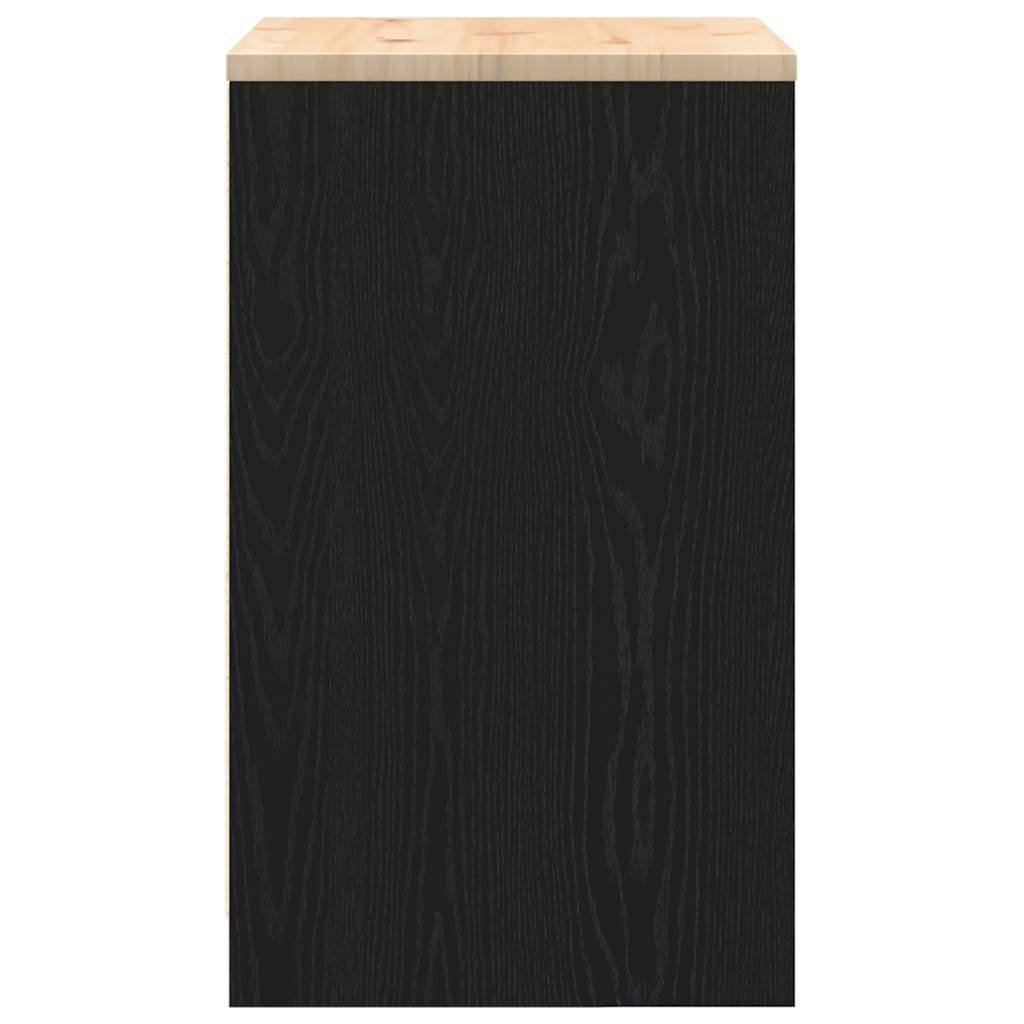 Garažni ormar za odlaganje crni 60x51x85 cm masivne borovine