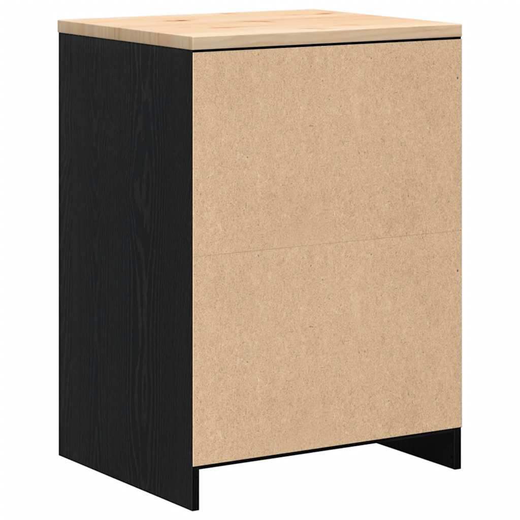Garažni ormar za odlaganje crni 60x51x85 cm masivne borovine