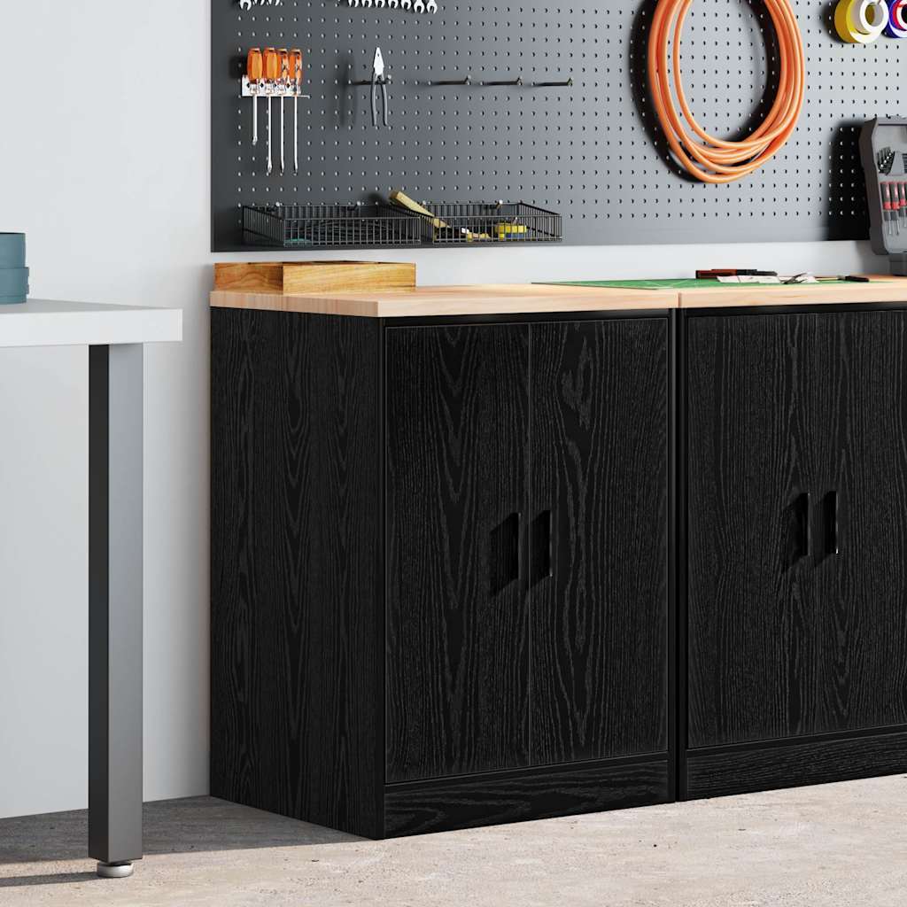 Garažni ormar za odlaganje crni 60x51x85 cm masivne borovine